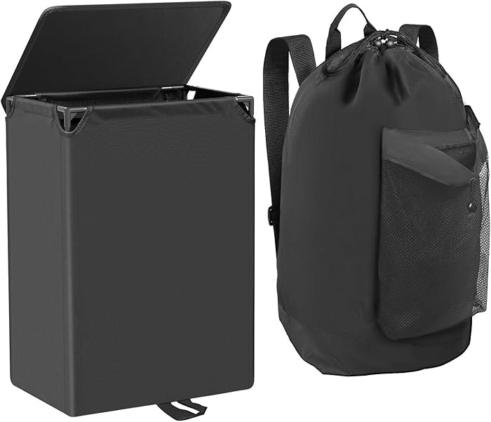 Foluck 60L 2-in-1 Laundry Hamper with Waterproof Laundry Backpack | Amazon (US)