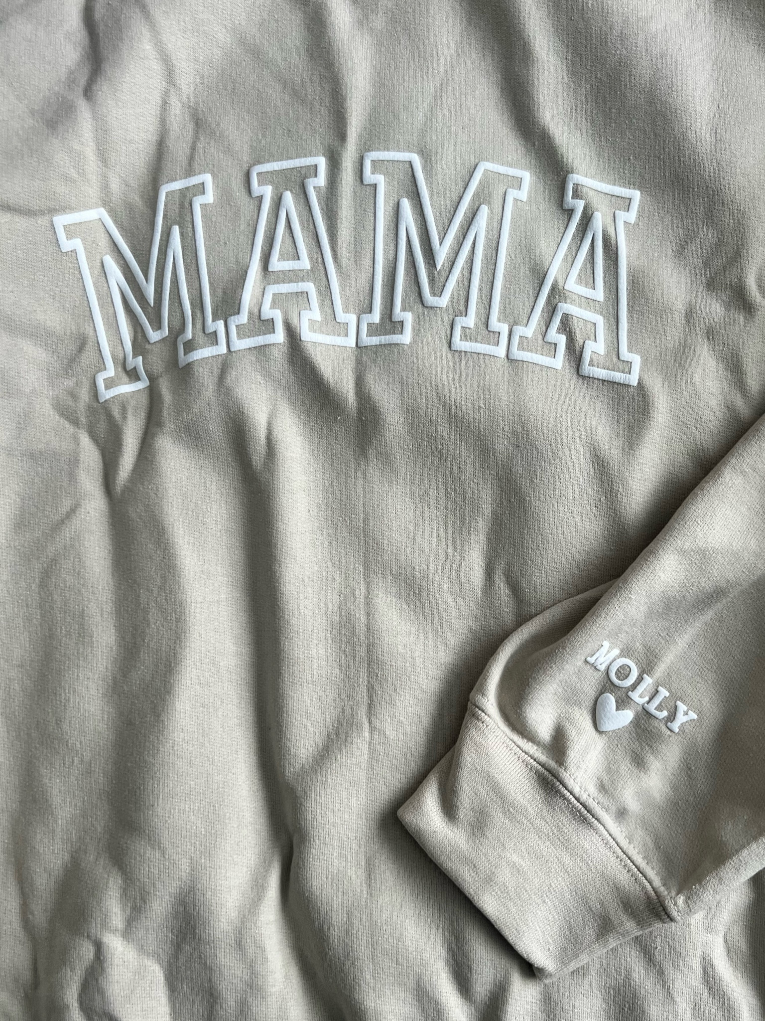 Mama sweatshirt with personalized sleeve 🤍

#LTKBaby #LTKFamily #LTKKids