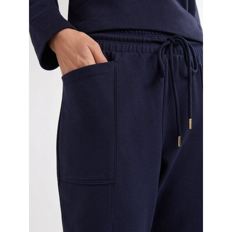Free Assembly Women's and Women's Plus French Terry Cloth Sweatpants with Patch Pockets, 24.5" In... | Walmart (US)
