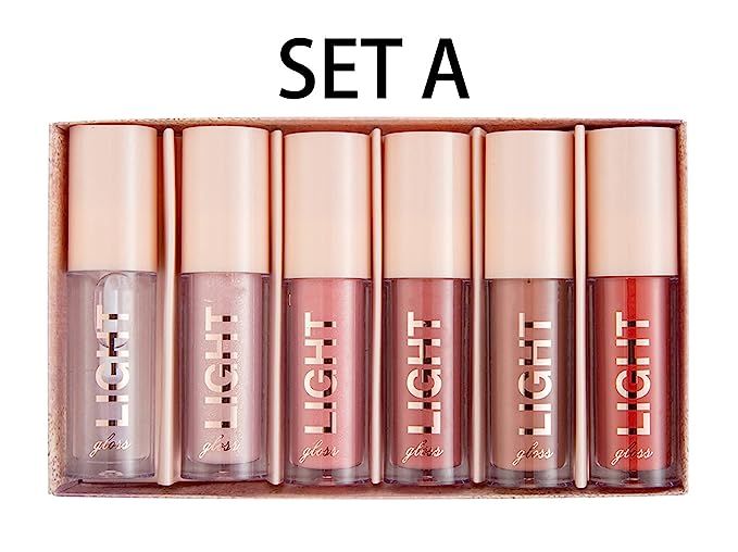 Amazon.com : MAEPEOR Light Lipgloss 6PCS Moisturizing and Shiny Lip Gloss Nourishing Plumping Glo... | Amazon (US)