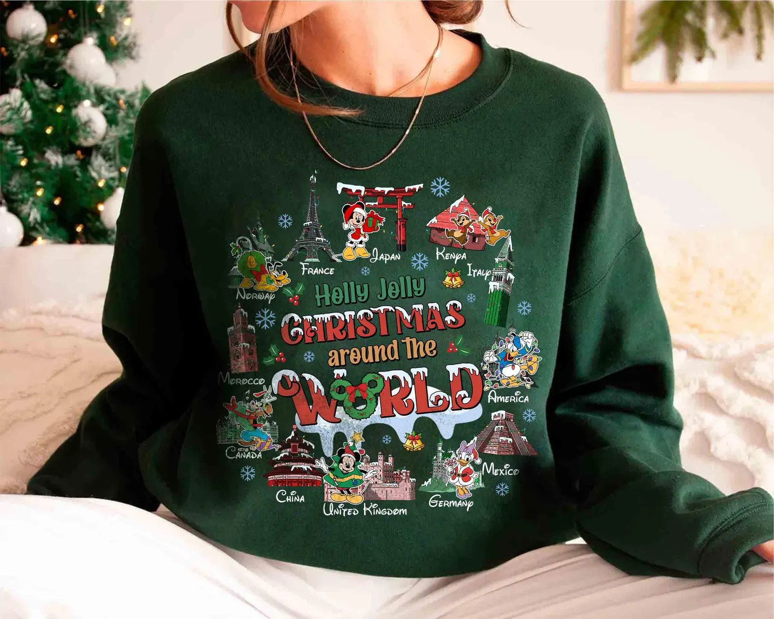 Disney Epcot Holly Jolly Christmas Around the World Shirt, Family Xmas Trip, Mickey & Friends Xma... | Etsy (US)