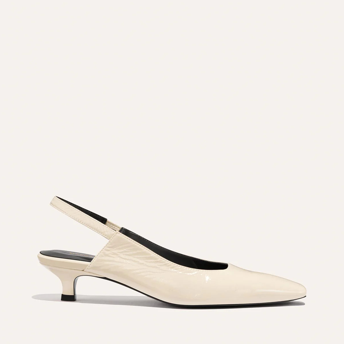 Sling Back Black Leather Kitten Heels | The Sofia Sling | Margaux