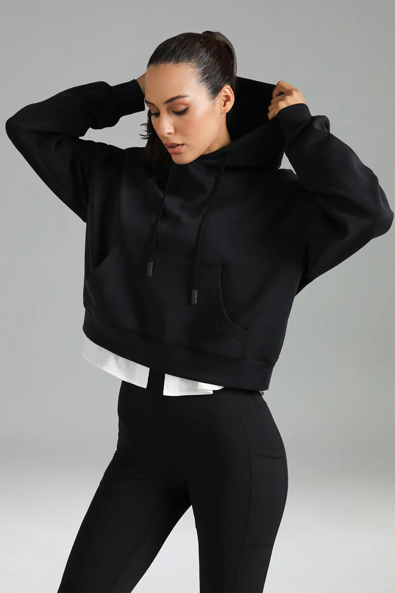 Modal Cropped Hoodie Pullover | Colorfulkoala