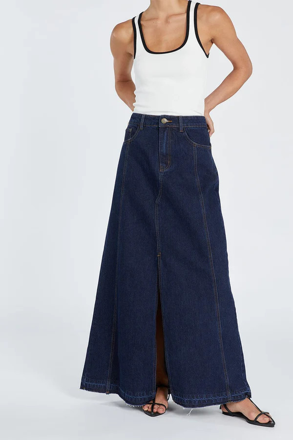 LENNON INDIGO DENIM MAXI SKIRT | DISSH