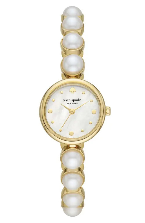 Kate Spade New York monroe imitation pearl bracelet watch, 24mm in White at Nordstrom | Nordstrom