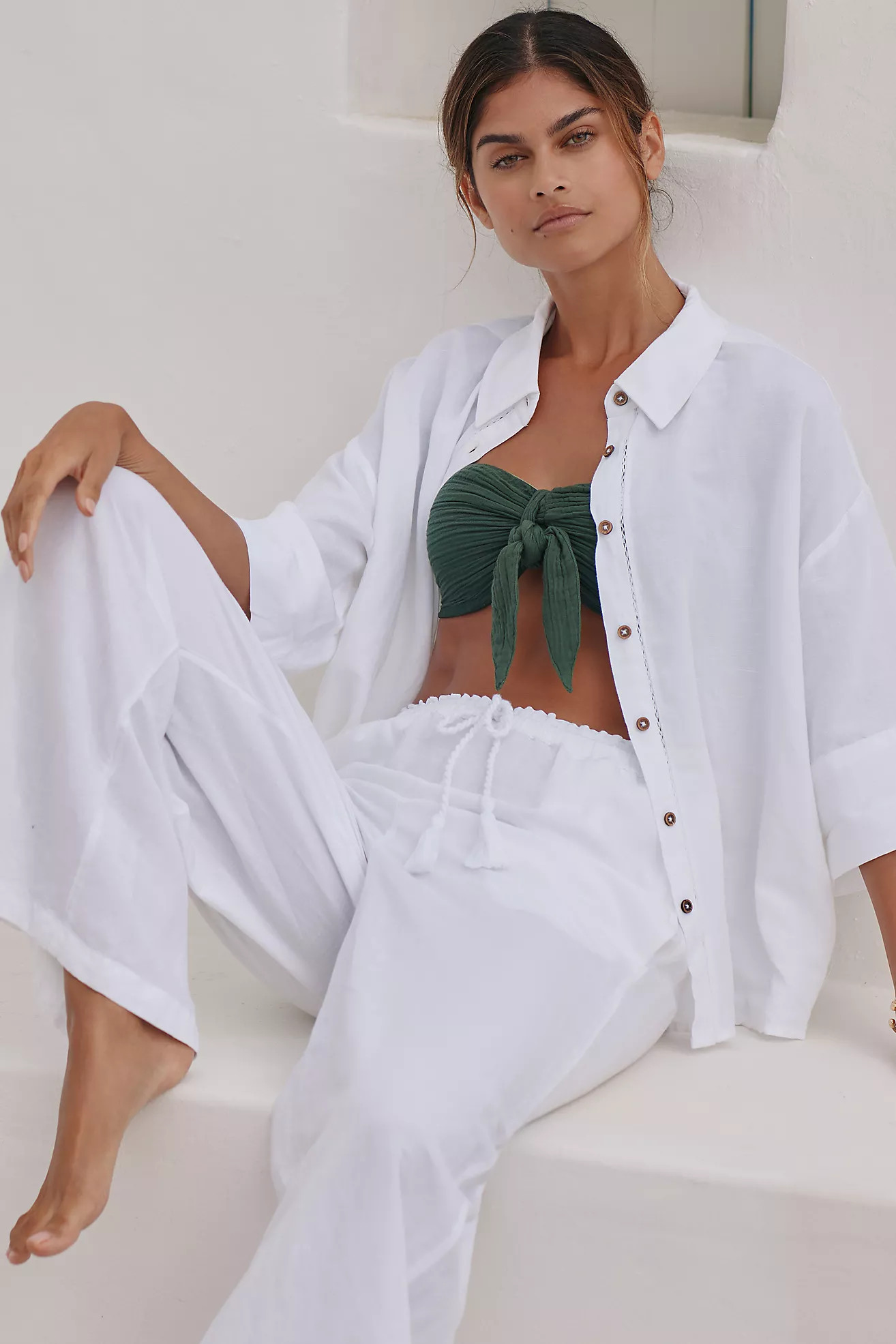 By Anthropologie Linen Wide-Leg Pants | Anthropologie (US)