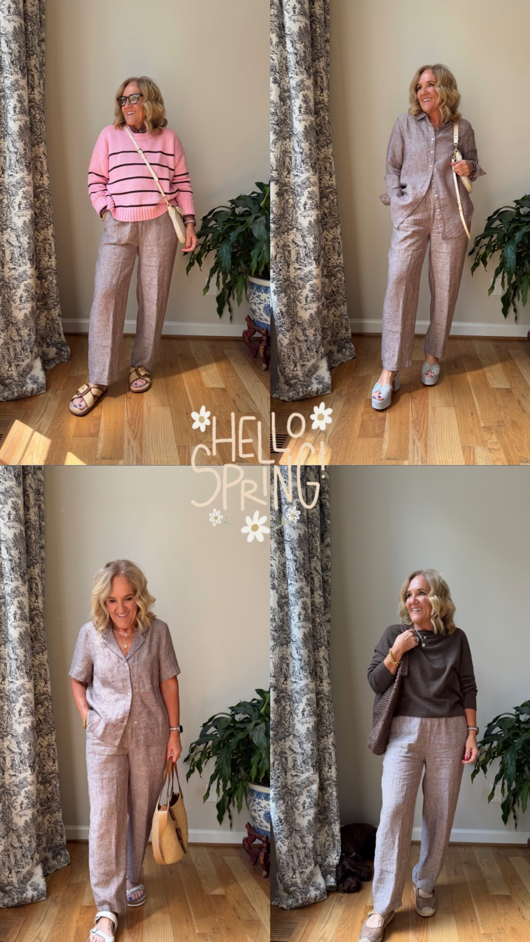  a few linen pieces for spring and summer. 
Wearing a size medium in all! 
20% off electric picks jewelry code TAKE20
Work outfit summer linen set 

#LTKTravel #LTKgrwm #LTKOver40