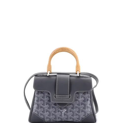 Pre-Owned Goyard Saigon Top Handle Bag Coated Canvas with Leather Mini in Grey at Nordstrom, Size X-Small | Nordstrom
