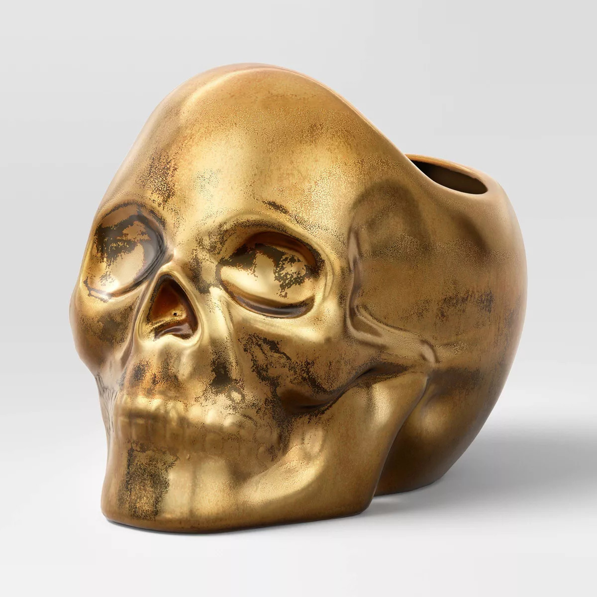 817ml Halloween Skull Stoneware Candy Bowl Gold - Threshold™ | Target