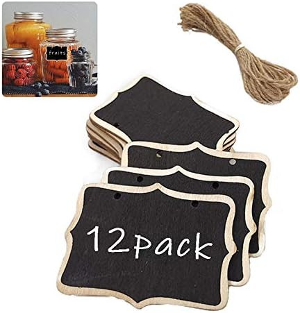 FANCY NOVA 12 Pack Chalkboard Tags Hanging Mini Chalkboard Signs Wooden Hanging Chalkboard Labels... | Amazon (US)