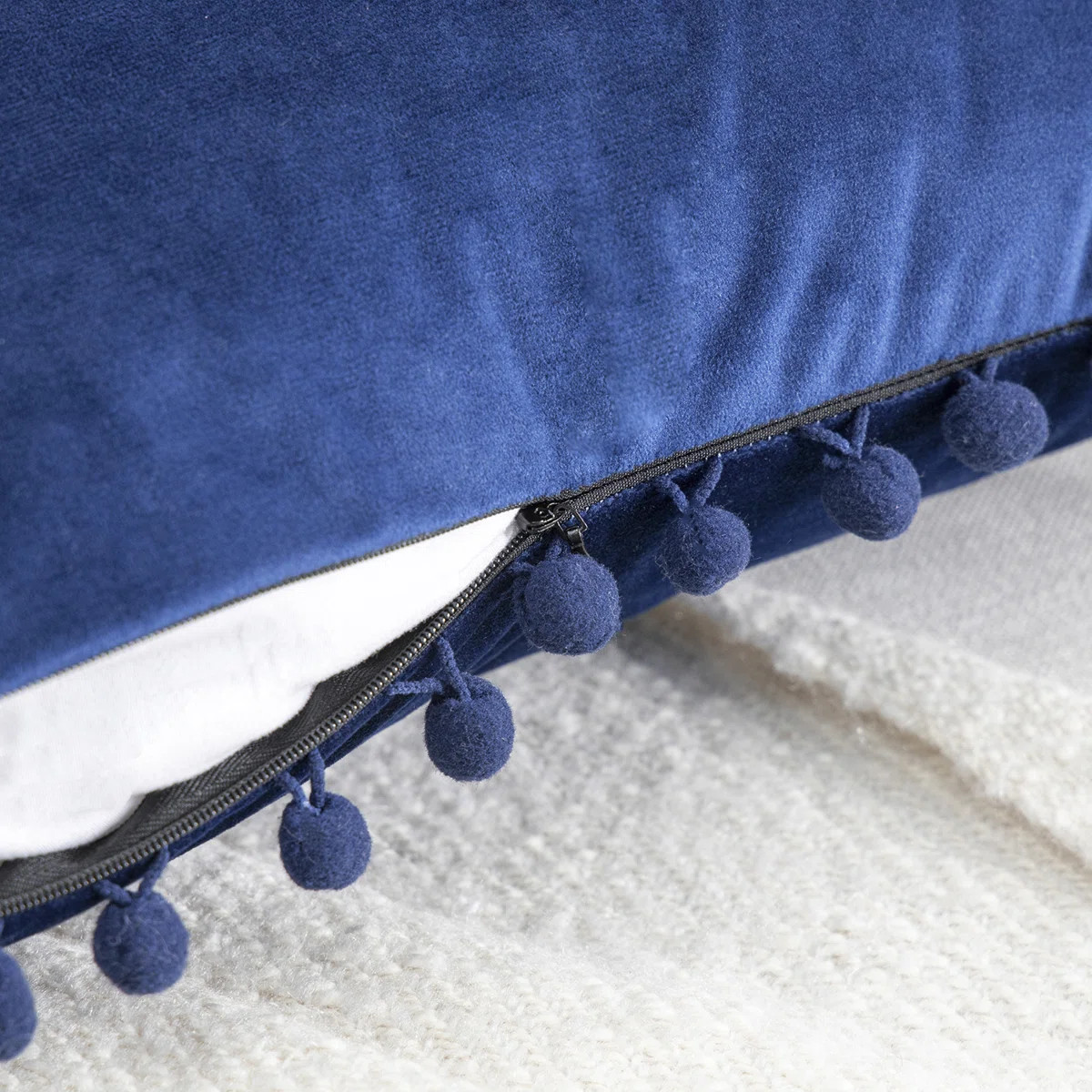 Phantoscope Silky Velvet Series Pom Pom Decorative Throw Pillow, 2 Pack (Set of 2) | Wayfair North America