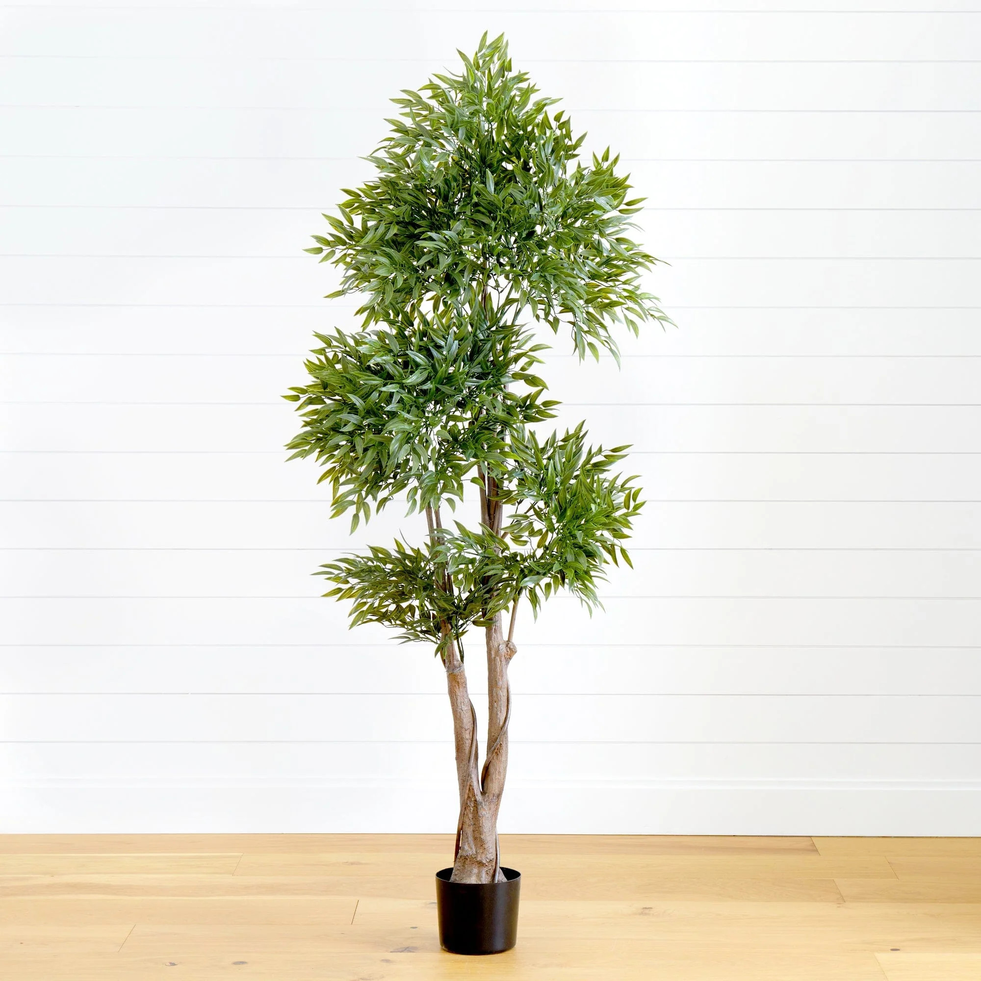 69” Ruscus Artificial Tree UV Resistant (Indoor/Outdoor) | Nearly Natural | Nearly Natural