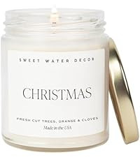 Sweet Water Decor Christmas Scented Candle - Cinnamon, Trees, Orange, and Clove Scented Winter Ca... | Amazon (US)