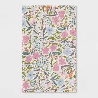 Floral Printed Easter Hand Towel Pink/Green - Threshold™ | Target