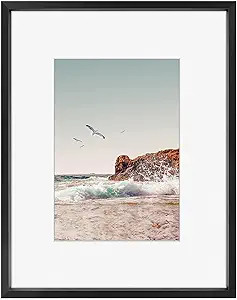 Frametory, 8x10 Metal Picture Frame with Mat for 5x7 Picture & Real Glass, Aluminum Photo Frame C... | Amazon (US)