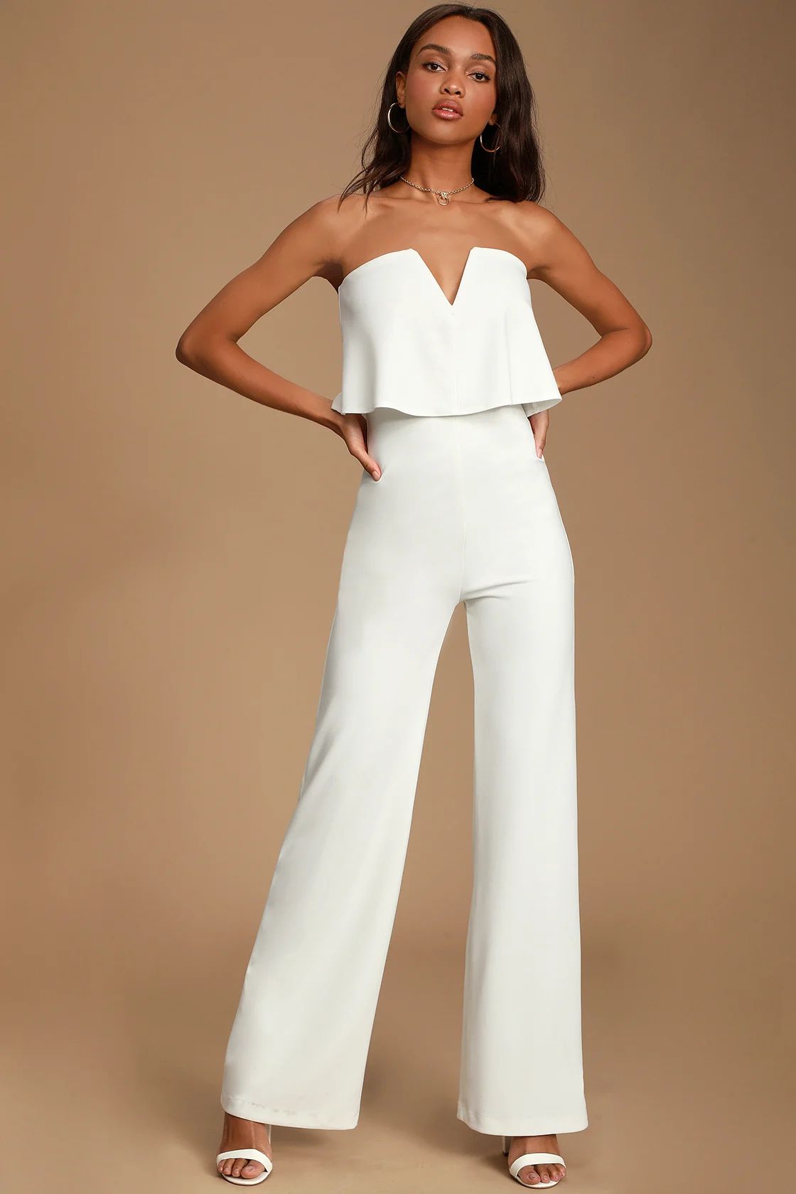 Power of Love White Strapless Jumpsuit | Lulus (US)