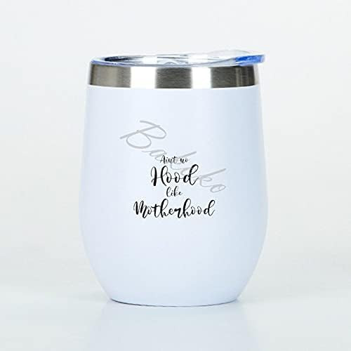 12oz Wine Tumblers with Lid, Ain't No Hood Like Motherhood Vacuum Insulated Travel Tumbler, Stemless | Amazon (US)