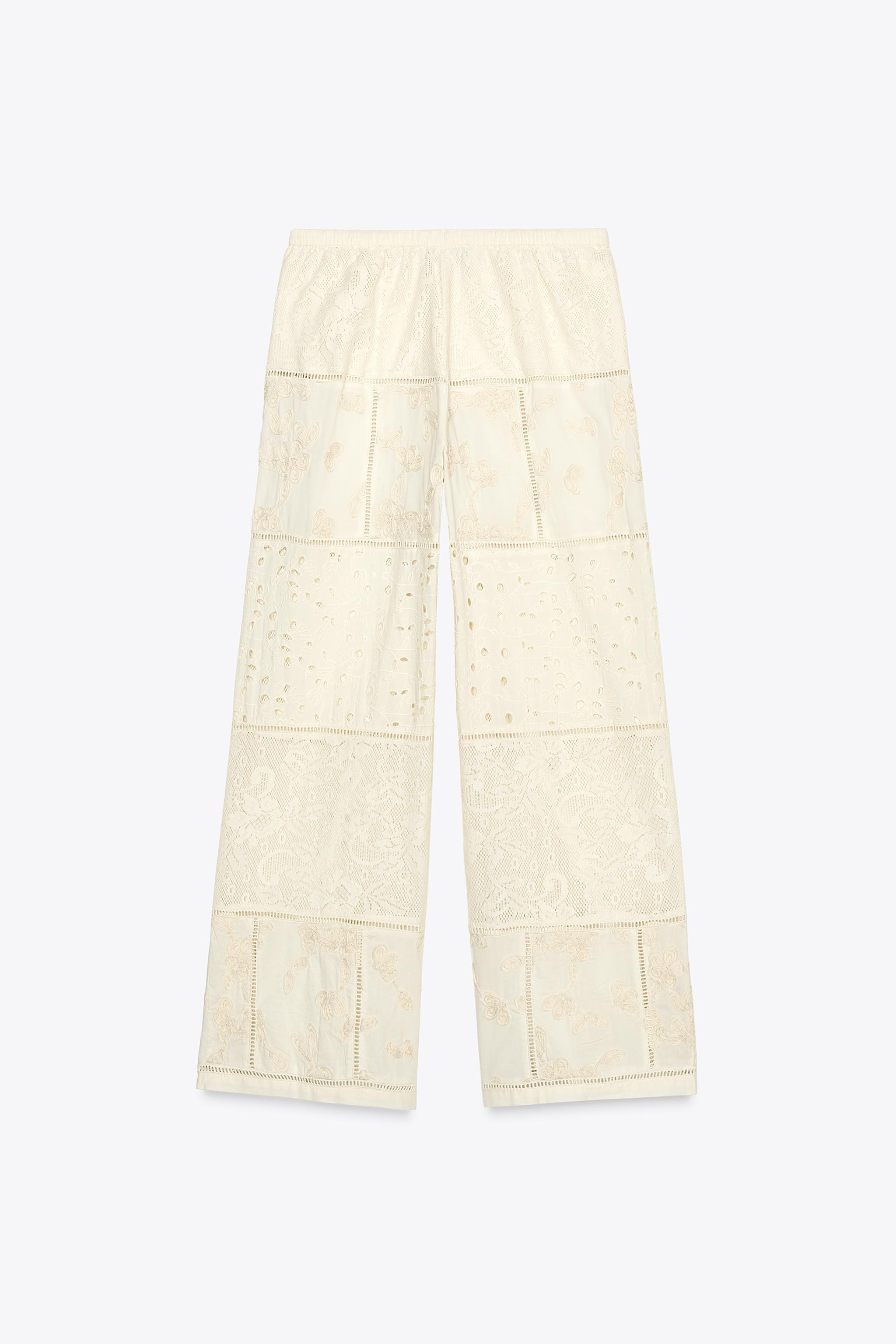 ZW COLLECTION PATCHWORK EMBROIDERED PANTS | Zara US