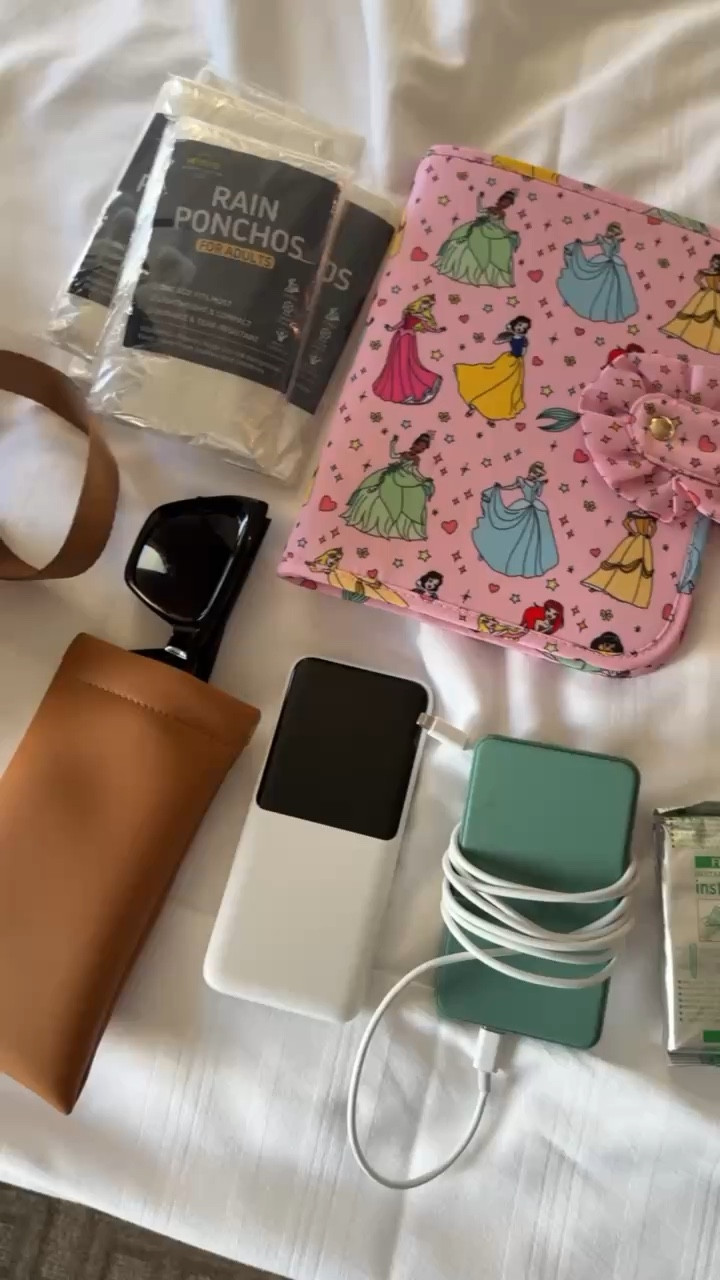 Everything I packed in our Disney backup 