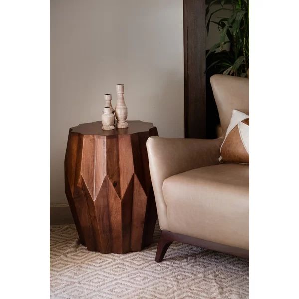 Azevedo 22'' Tall Solid Wood Drum End Table | Wayfair North America