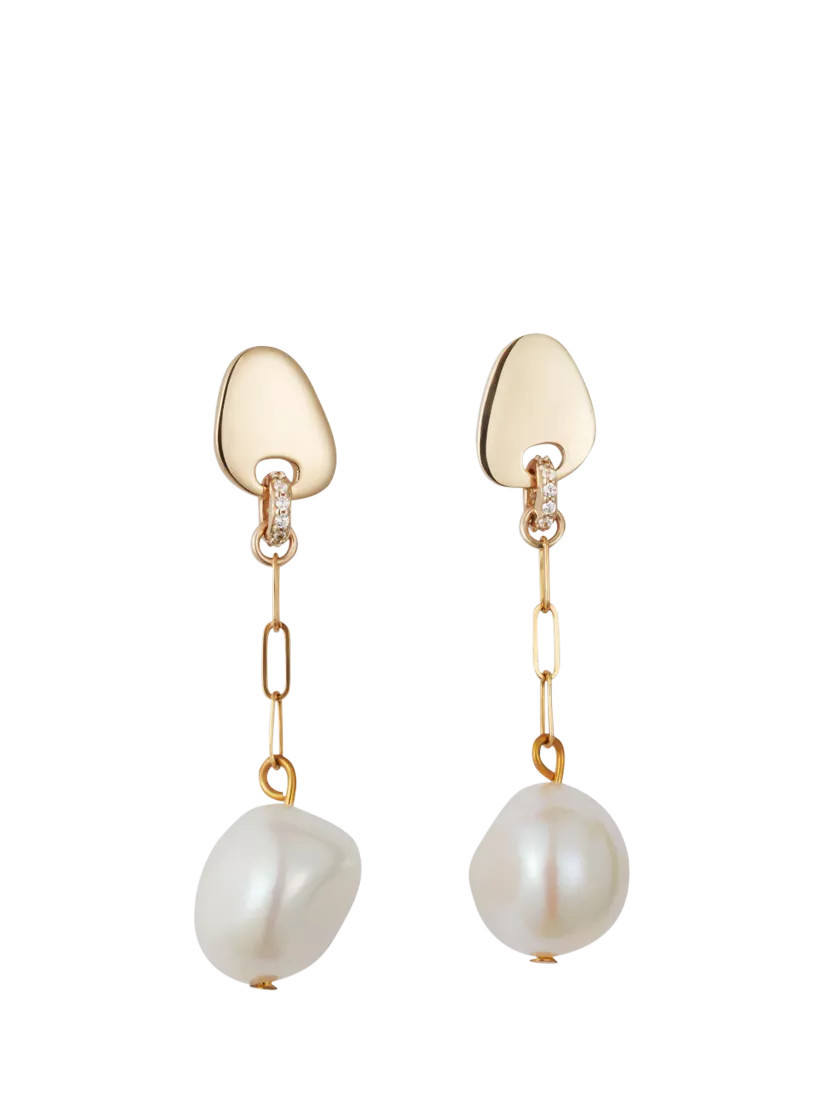 Toolally Pearl Drop Earrings, Gold/White | John Lewis (UK)