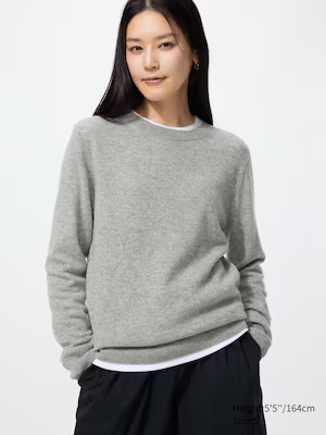 Uniqlo - Cashmere Crew Neck Jumper - Green - XS | UNIQLO (UK)