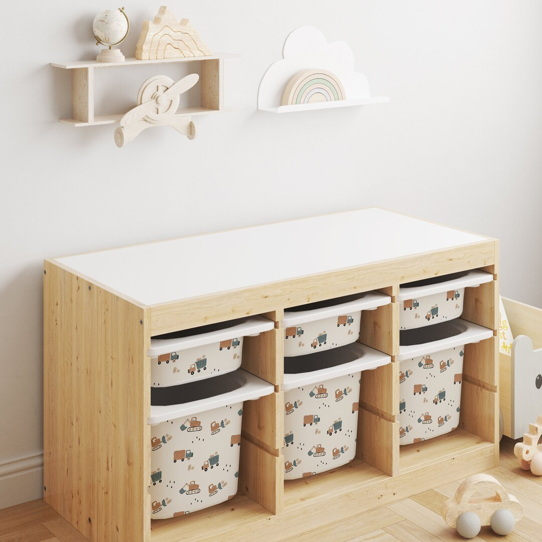 Emery Road Crew Storage Bin Sticker // IKEA Trofast Wrap / IKEA Storage Hack / Playroom Cubby Sti... | Etsy (US)