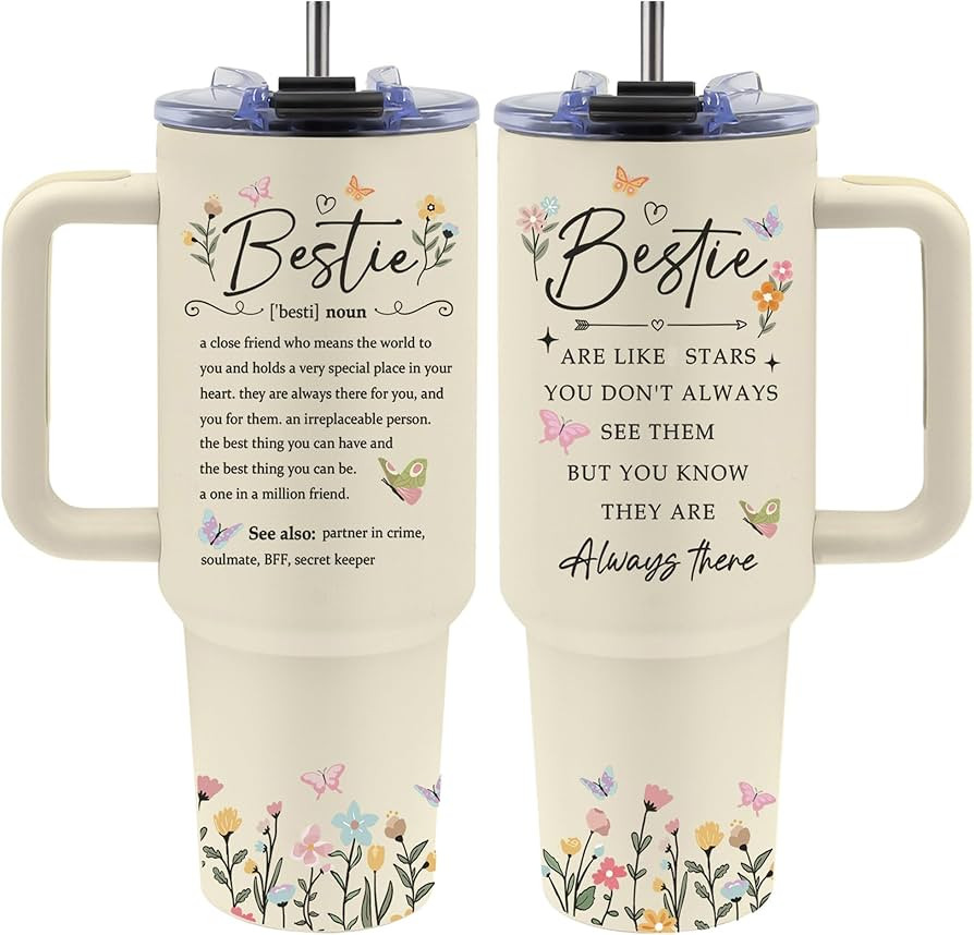 Best Friend Tumbler with Handle 40oz - Bestie Gifts for Women, Bestie Cups Tumbler, Birthday Gift... | Amazon (US)