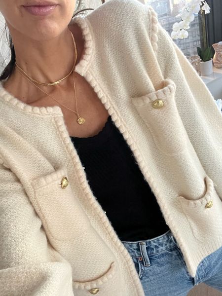 necklace stack and chanel like cardigan

#LTKstyletip #LTKfit