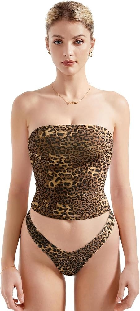 SUUKSESS Women Sexy Tube Top Summer Y2K Going Out Double Lined Basic Tank Top | Amazon (US)