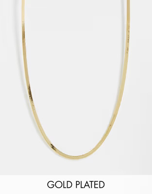 Orelia flat chain necklace in gold plate | ASOS (Global)