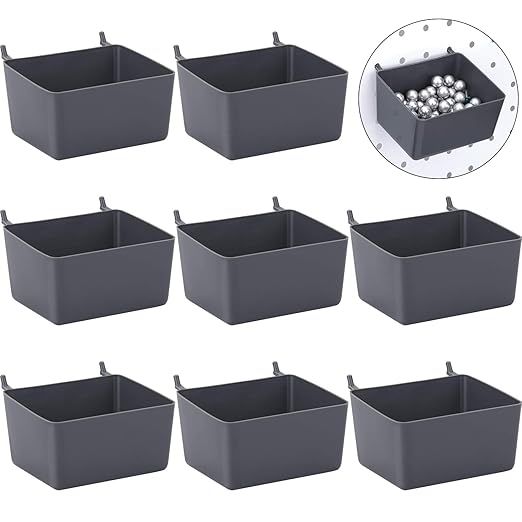 8 Pieces Pegboard Bins Kit Pegboard Parts Storage Pegboard Accessories Workbench Bins for Organiz... | Amazon (US)