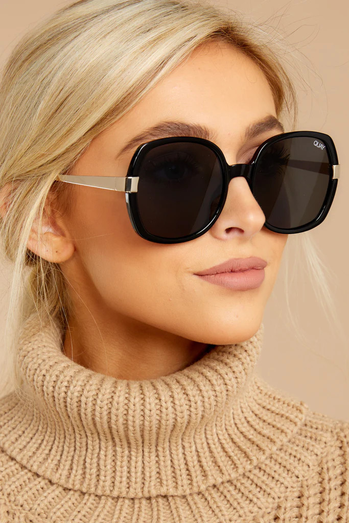 Gold Dust Black Smoke Sunglasses | Red Dress 