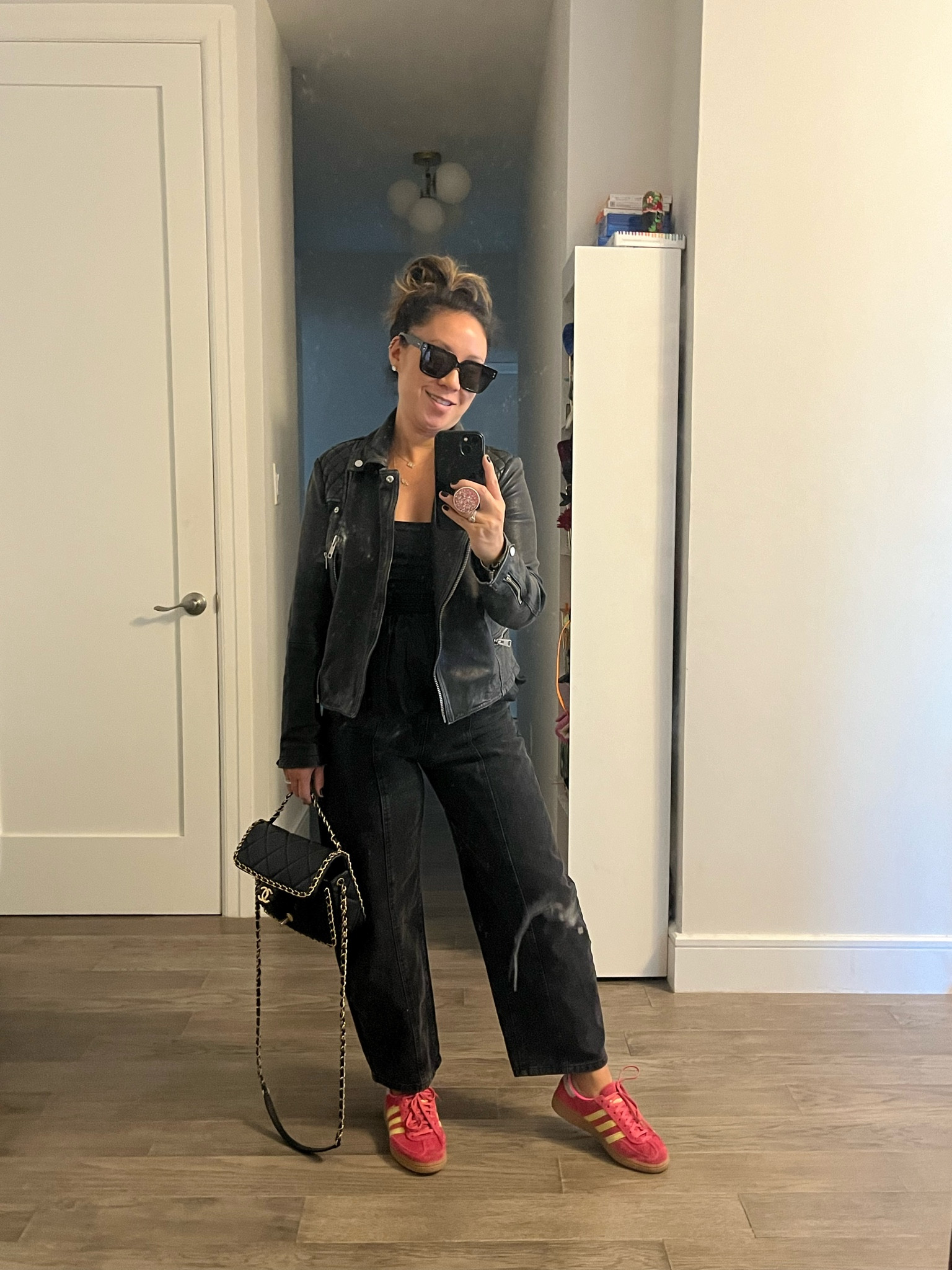 Leather jacket. Barrel jeans.

#LTKTravel #LTKShoeCrush #LTKStyleTip