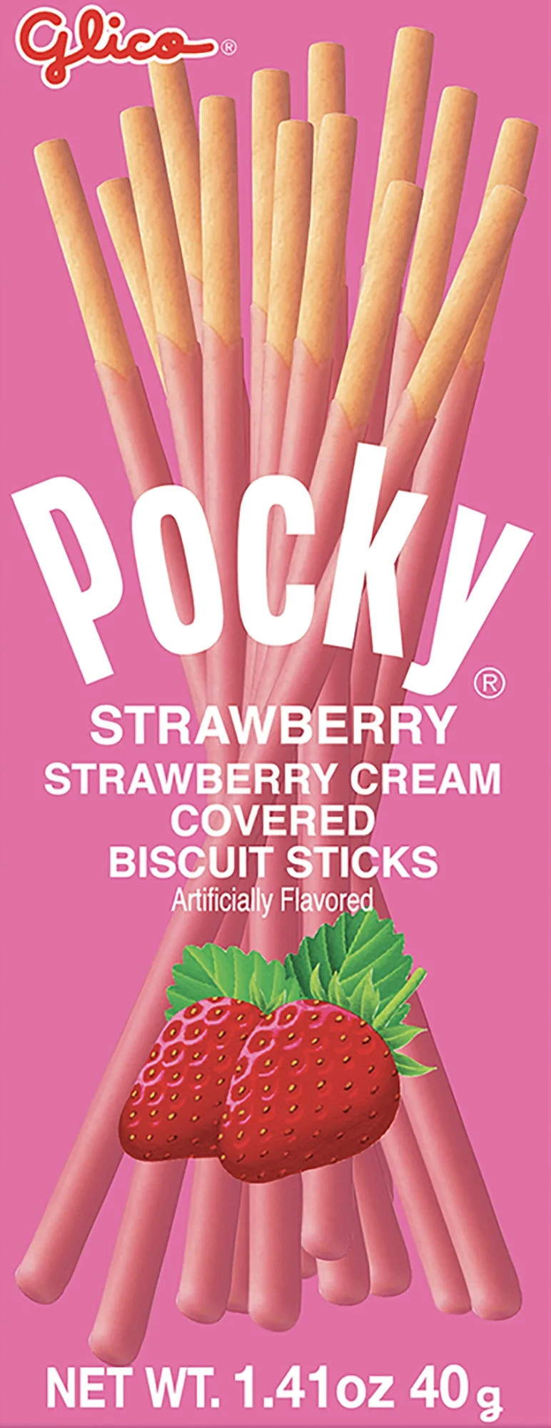 Glico Pocky Strawberry Cream Covered Biscuit Sticks, 1.41 oz | Walmart (US)