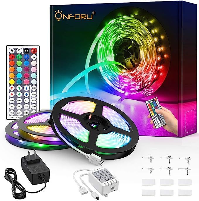 Onforu 50ft LED Strip Lights, RGB LED Lights for Bedroom, Color Changing Room Light with 44 Keys ... | Amazon (US)