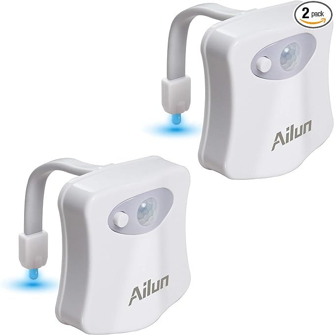 Toilet Night Light 2Pack by Ailun Motion Sensor Activated LED, 8 Colors Changing Toilet Bowl Illu... | Amazon (US)