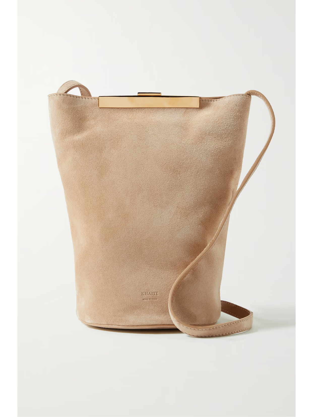Khaite - Etta Suede Bucket Bag - Neutrals | NET-A-PORTER (US)