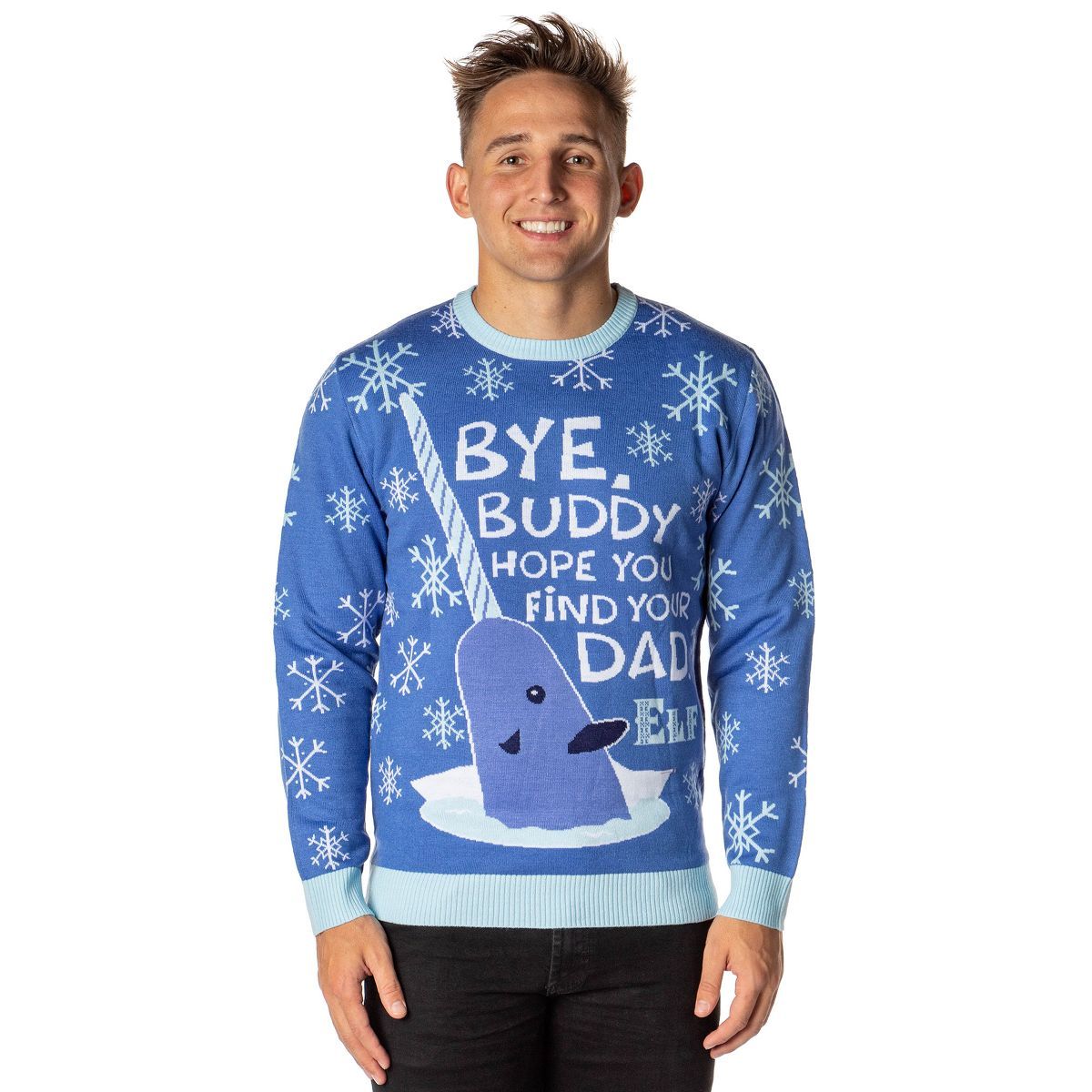 ELF The Movie Men's Mr. Narwhal Ugly Christmas Sweater Knit Pullover | Target