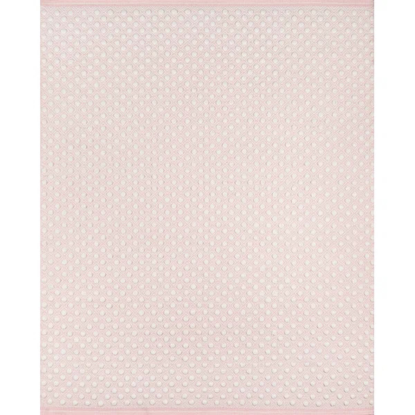 Langdon Wool Polka Dots Area Rug in Pink | Perigold
