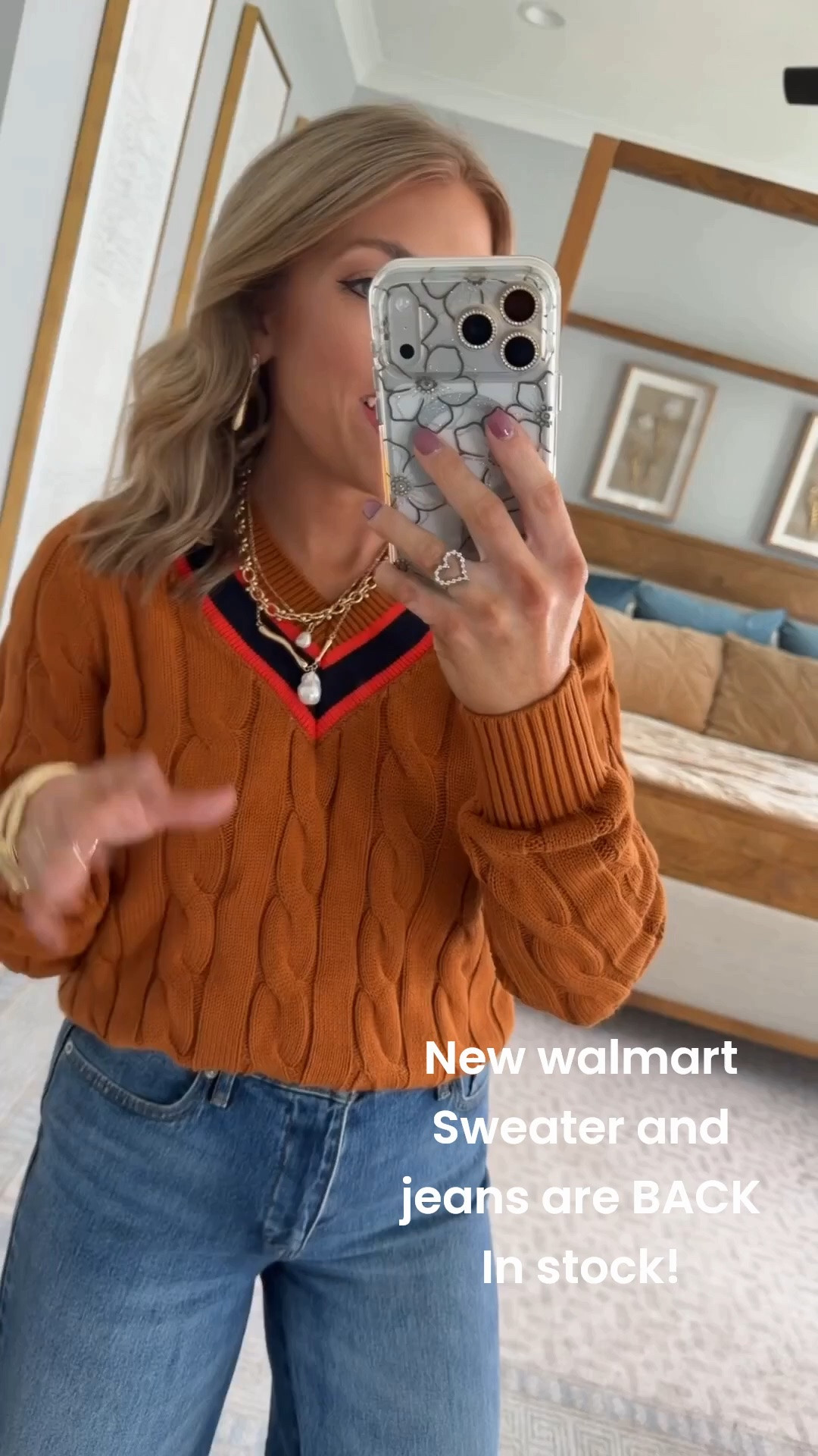 That color combo!! 🤎🍂 One of the cutest brand new Walmart fashion arrivals! This cable knit sweater has the prettiest varsity-inspired neckline and looks SO good paired with these wide leg cuffed jeans. Finished it with leopard sneakers for a fun pop of print! Such an easy elevated outfit for fall, school drop-off, errands or weekend plans.

#walmartfashion #walmartfinds #walmartnewarrivals #walmartstyle #walmartfashionfinds #fallfashion #falloutfitideas #affordablefashion #affordablestyle #widelegjeans #sweaterweather #casualfalloutfit

#LTKootd #LTKPetite