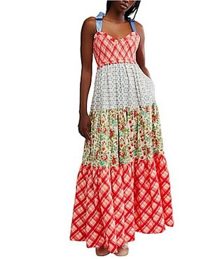 Free People Bluebell Floral Print V-Neck Sleeveless Maxi Dress - XS | Dillard's