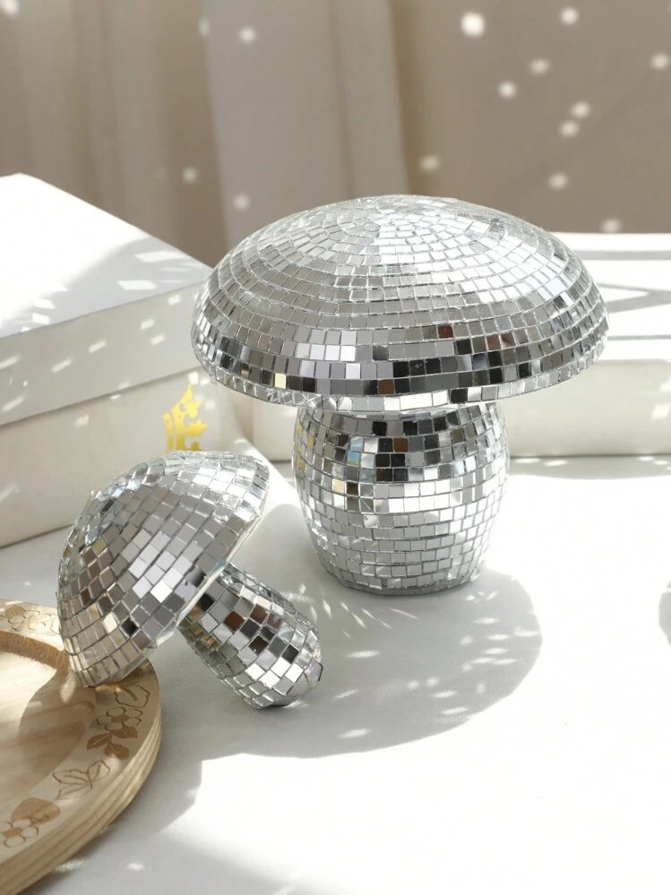 1pc Creative Mushroom Disco Ball, Silver Mirror Glitter Disco Ball, Reflective Disco Ball Lights ... | SHEIN