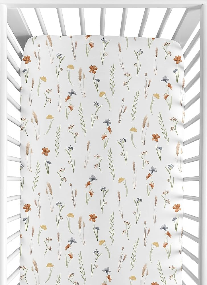Sweet Jojo Designs Boho Floral Garden Flower Girl Baby Fitted Crib Sheet Infant Newborn Nursery T... | Amazon (US)