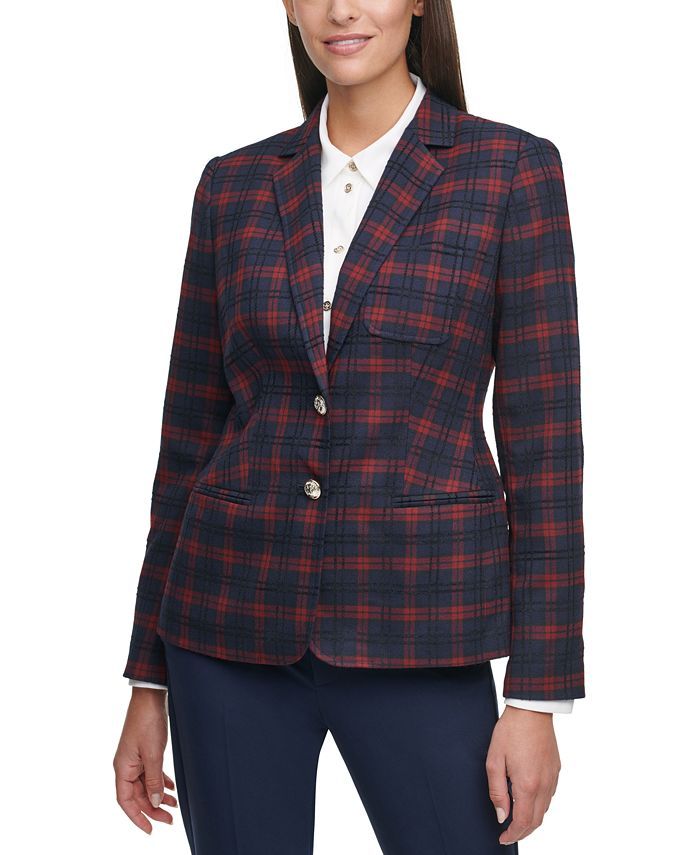 Tommy Hilfiger Plaid Blazer & Reviews - Jackets & Blazers - Women - Macy's | Macys (US)