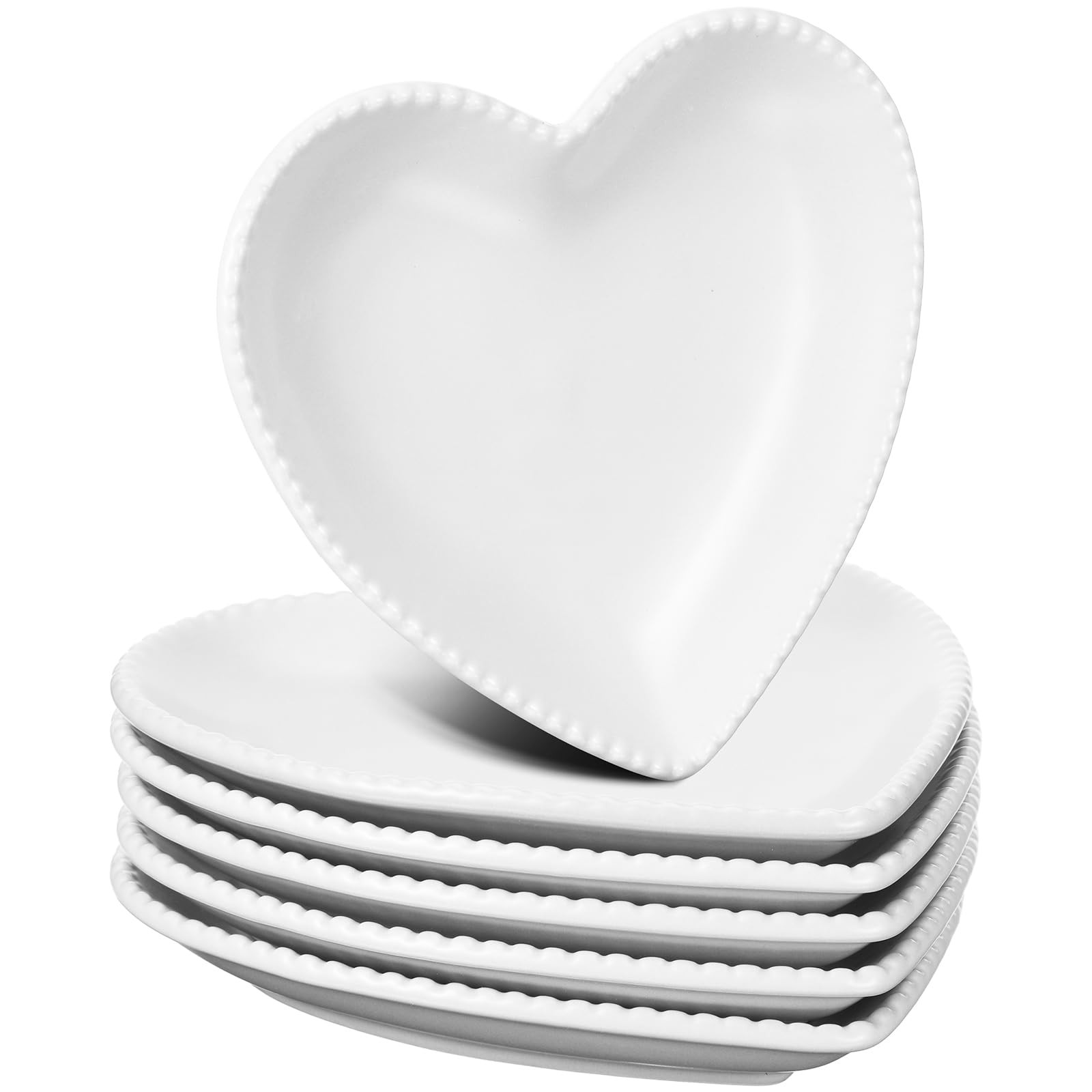 Meanplan 6 Pcs Heart Shaped Plates Ceramic 6.9 Inches Salad Ceramic Graduation Plates Dinner Plat... | Amazon (US)