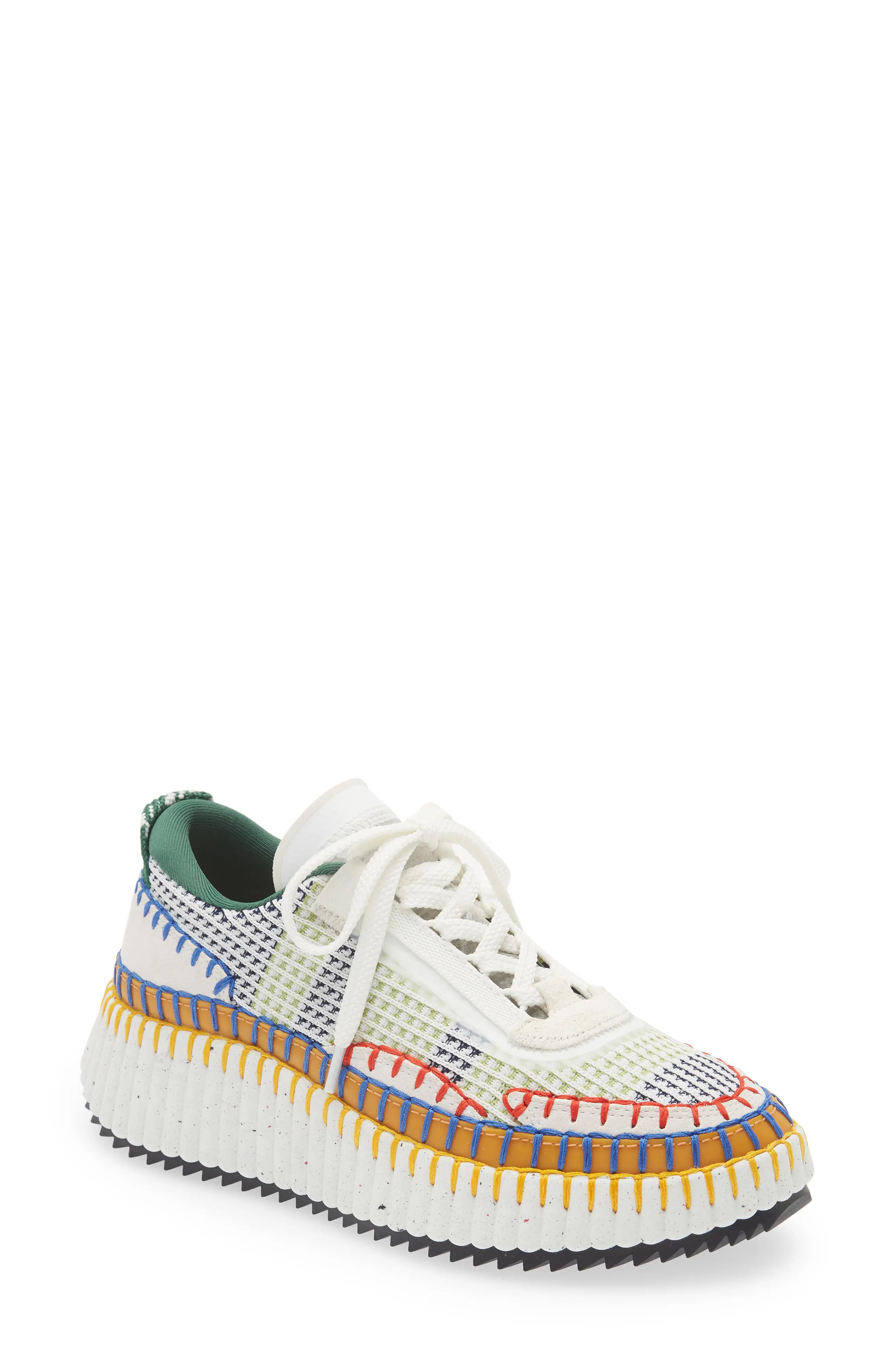 Chloe Nama Platform Sneaker in Multicolor Green at Nordstrom, Size 9Us | Nordstrom