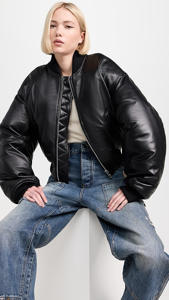 Marc Jacobs Puffy Leather Bomber | Shopbop | Shopbop