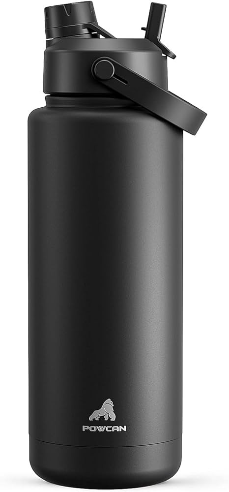 POWCAN 40 oz Insulated Water Bottle with 2-in-1 Straw and Spout Lid, Keep Cold 24H, Leak-Proof, B... | Amazon (US)