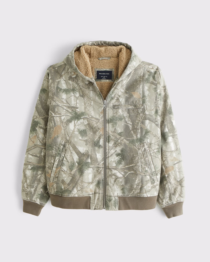 Hooded Workwear Bomber Jacket | Abercrombie & Fitch (US)